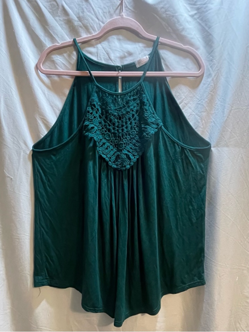 Dark green spaghetti strap halter top women’s size XL